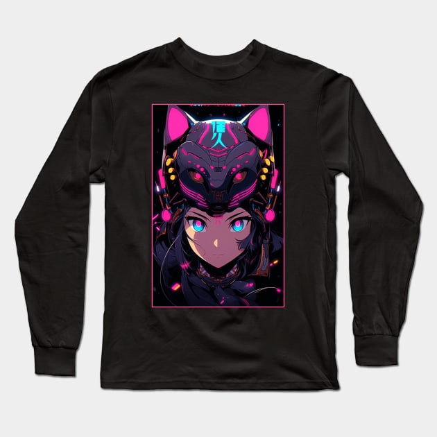 Anime Cat Girl | Quality Anime Design | Chibi Cat Girl Miaw | Manga Anime Art Long Sleeve T-Shirt by AlNoah